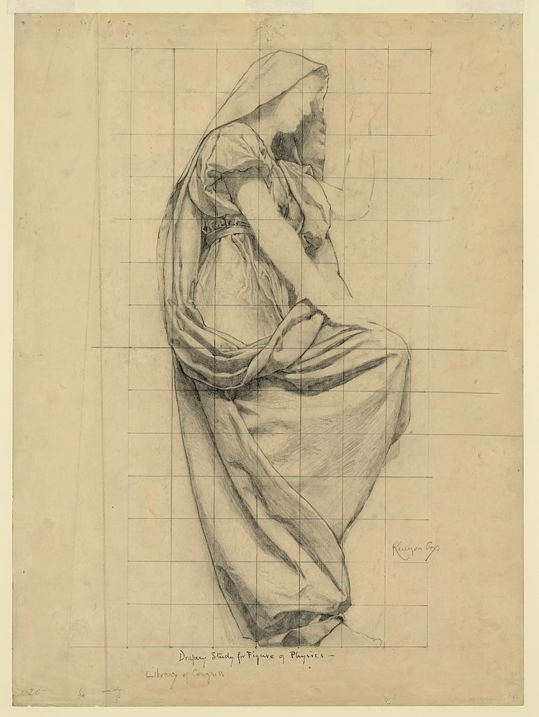 Studio di drappeggio per la figura della Fisica Biblioteca del Congresso